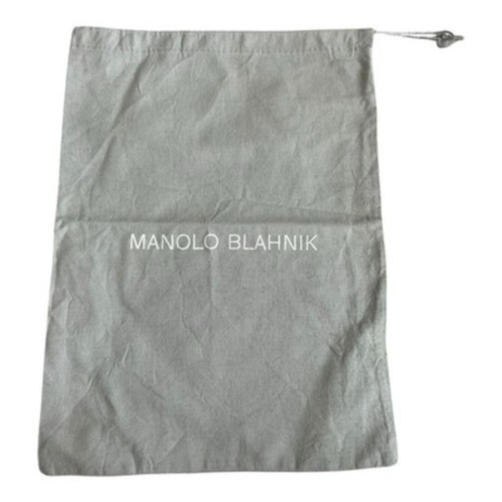 Authentic Manolo Blahnik Gray Cotton Drawstring Shoe Dust Bag 13.5x10.5" G+